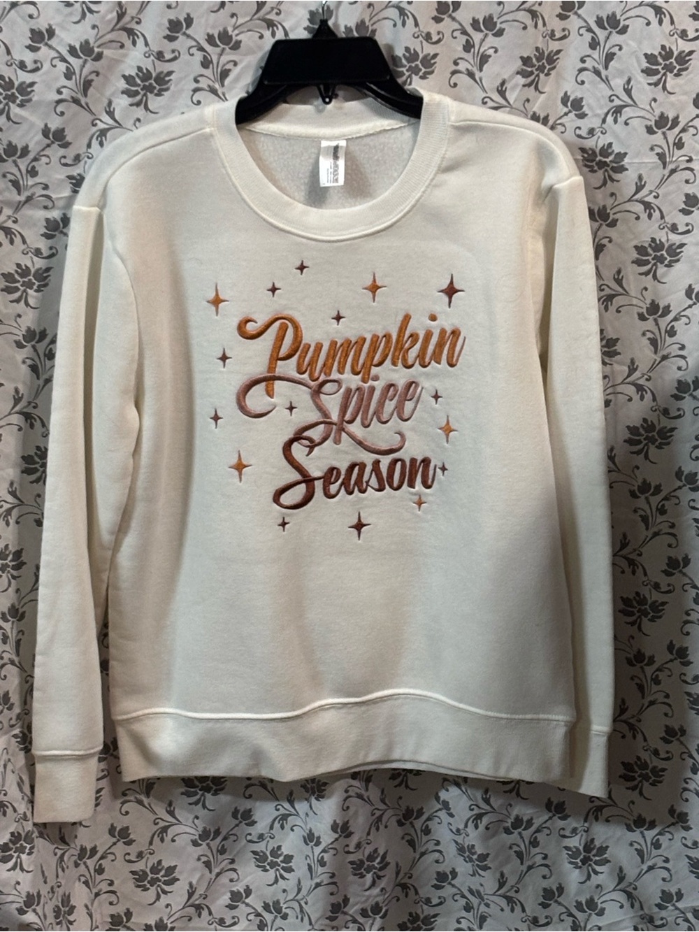 Cream Sweatshirt with Pumpkin Spice Season Script